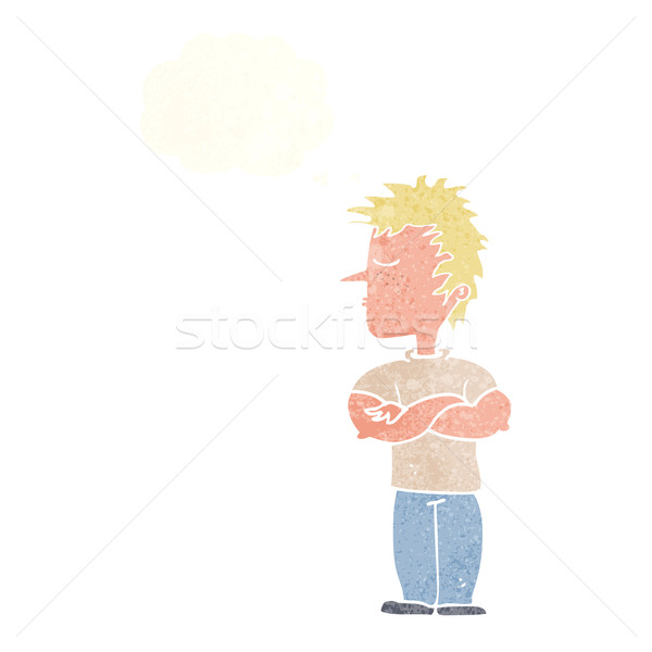 cartoon man refusing to listen with thought bubble Stock photo © lineartestpilot