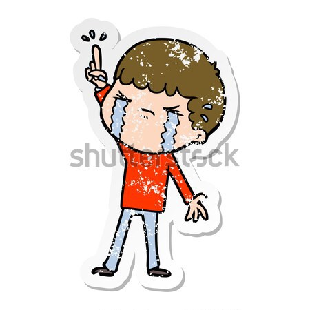 Stock photo: comic cartoon curious boy