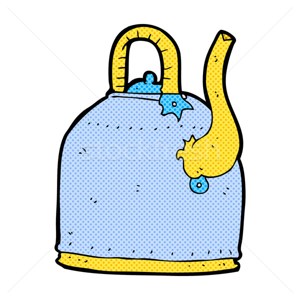 old iron kettle comic cartoon Stock photo © lineartestpilot