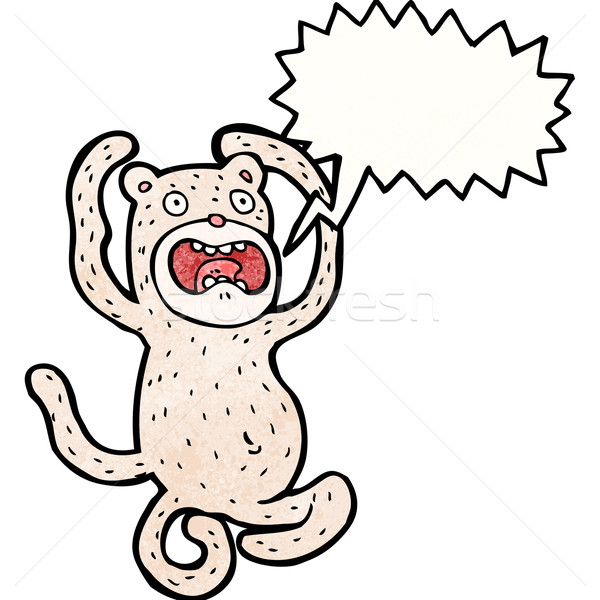 Desen animat nebun maimuţă retro desen speriat Imagine de stoc © lineartestpilot