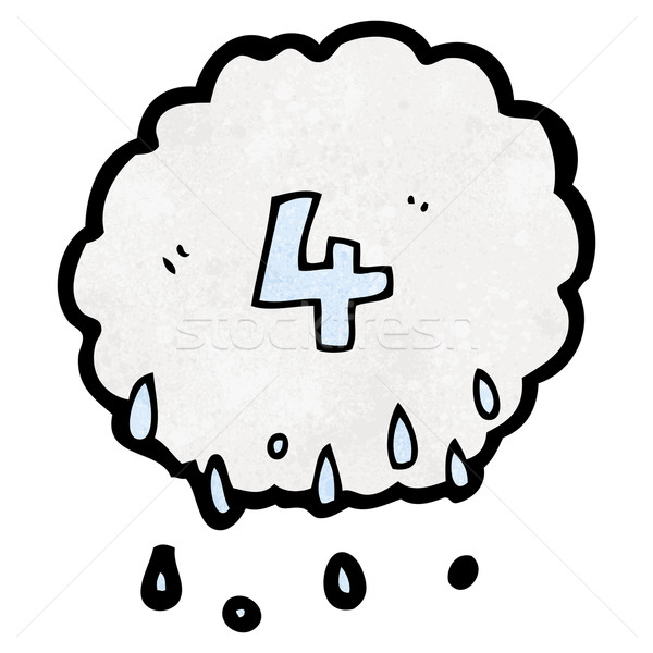 cartoon raincloud with number 4 Stock photo © lineartestpilot