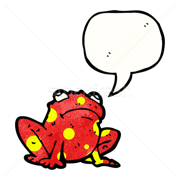 Desen animat otrava broască retro desen drăguţ Imagine de stoc © lineartestpilot