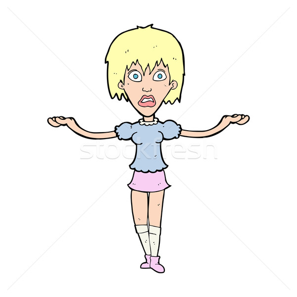cartoon woman shrugging shoulders Stock photo © lineartestpilot