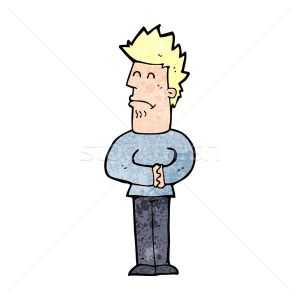 [[stock_photo]]: Cartoon · nerveux · homme · design · art · rétro