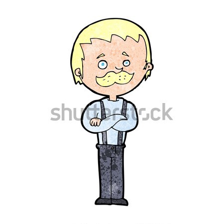 Desenho animado homem bigode projeto arte retro Foto stock © lineartestpilot