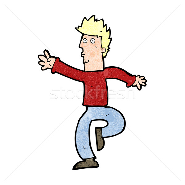 Cartoon срочный человека стороны дизайна Crazy Сток-фото © lineartestpilot