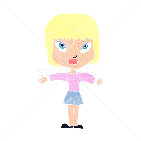 cartoon woman with outstretched arms Stock photo © lineartestpilot