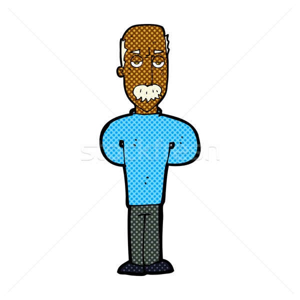 comic cartoon annoyed balding man Stock photo © lineartestpilot