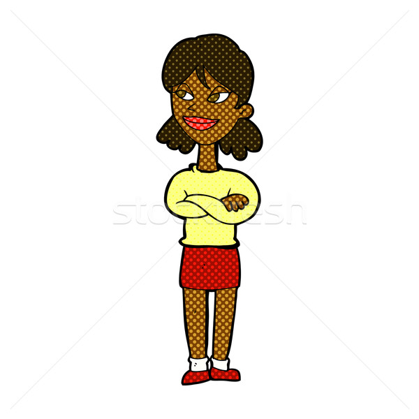 comic cartoon smug woman Stock photo © lineartestpilot