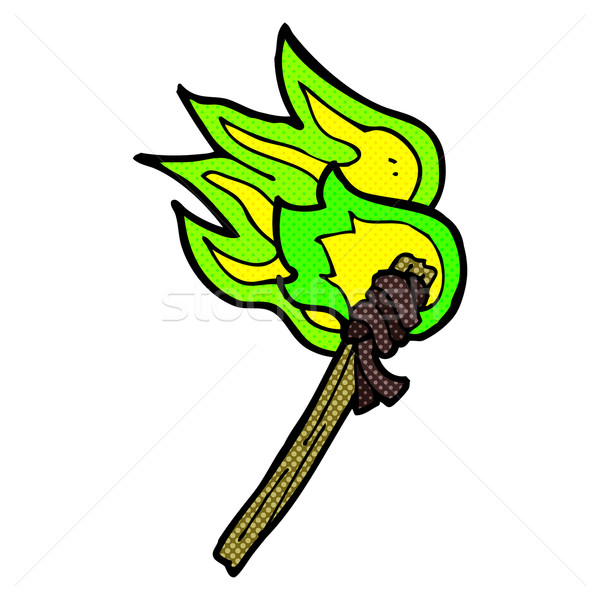 Stock photo: comic cartoon burning torch