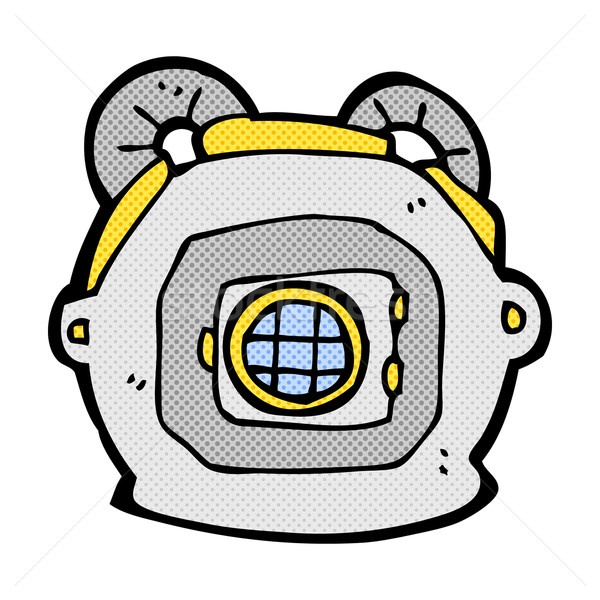 comic cartoon old deep sea diver helmet Stock photo © lineartestpilot