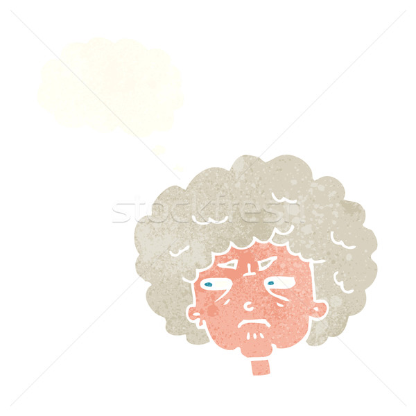 cartoon bitter old woman with thought bubble Stock photo © lineartestpilot