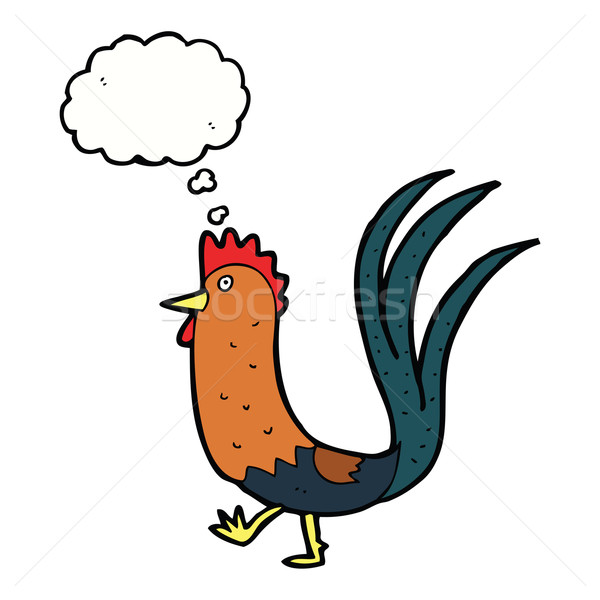 cartoon cockerel with thought bubble Stock photo © lineartestpilot