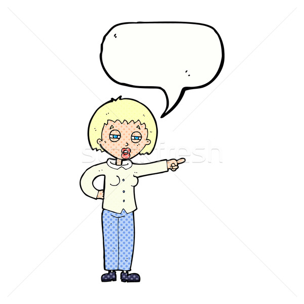 cartoon woman telling off with speech bubble Stock photo © lineartestpilot