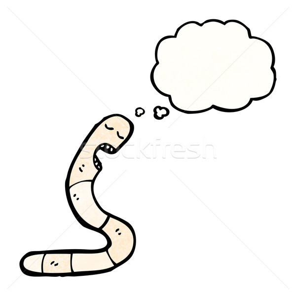 Karikatur Erde Wurm sprechen Retro Denken Stock foto © lineartestpilot
