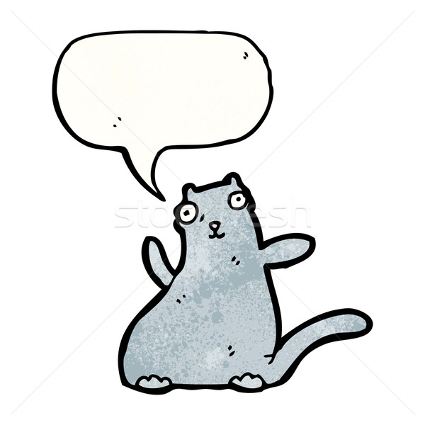 Yağ çirkin karikatür kedi Retro çizim Stok fotoğraf © lineartestpilot