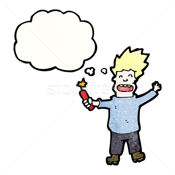 cartoon man with stick of dynamite Stock photo © lineartestpilot