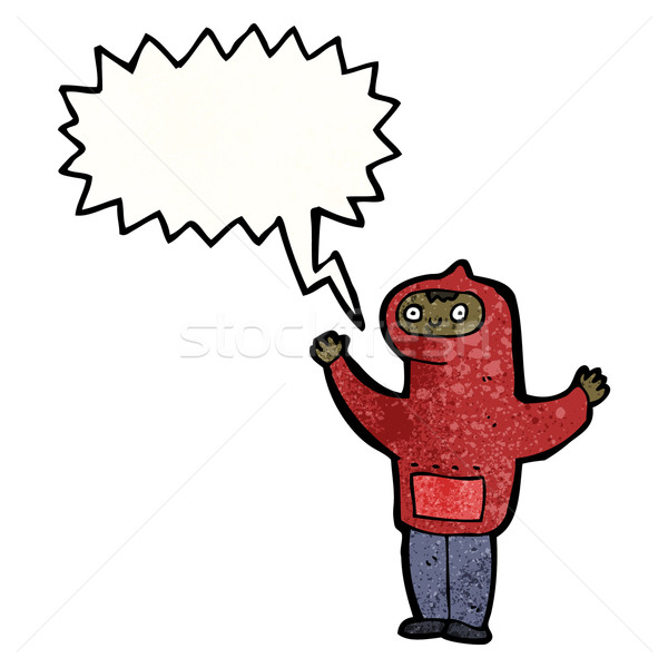 teen in hooded sweatshirt cartoon Stock photo © lineartestpilot