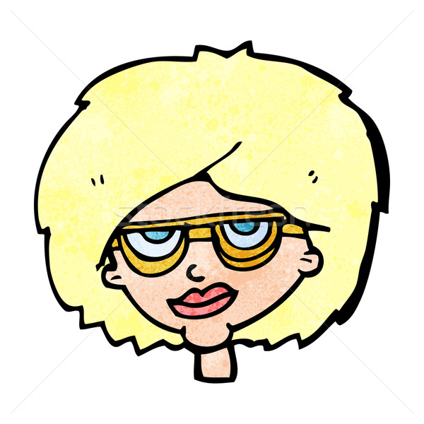 Karikatur Frau tragen Brillen Design Kunst Stock foto © lineartestpilot