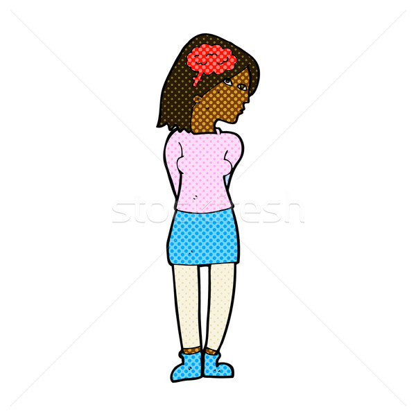 comic cartoon brainy woman Stock photo © lineartestpilot