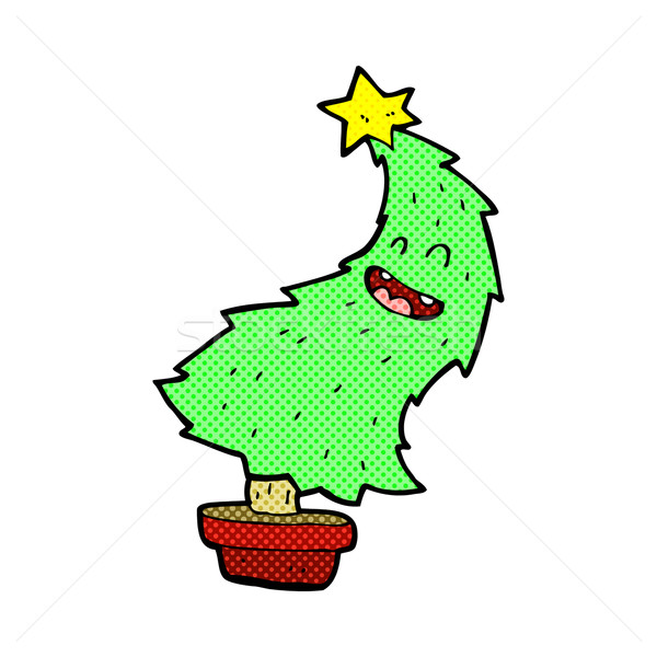 Comic Cartoon Dancing Christmas Tree Vector Illustration C Lineartestpilot Stockfresh