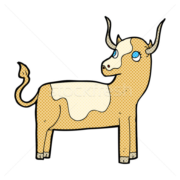 Dessinées cartoon vache rétro style [[stock_photo]] © lineartestpilot