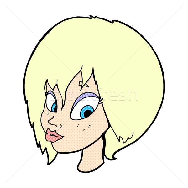 comic cartoon pretty female face pouting Stock photo © lineartestpilot