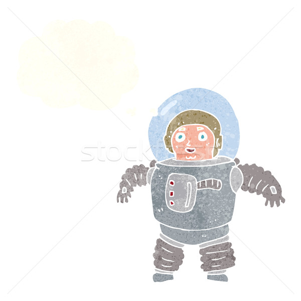 cartoon space man with thought bubble Stock photo © lineartestpilot