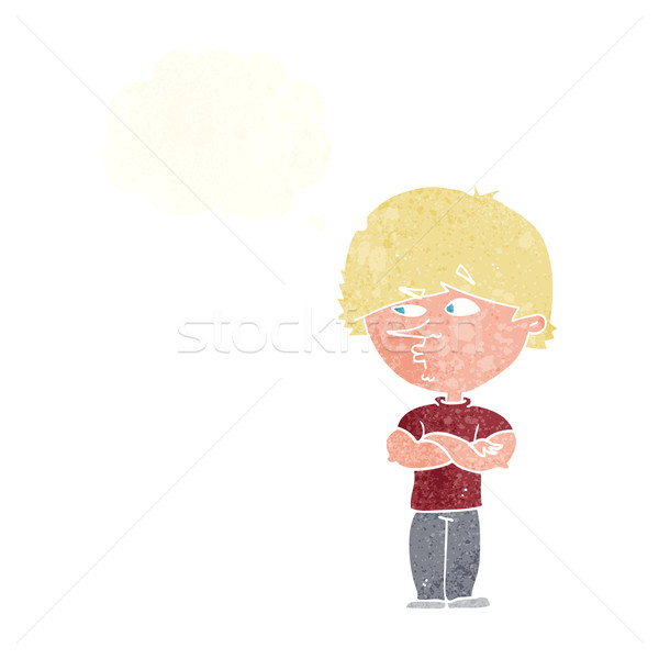cartoon suspicious man with thought bubble Stock photo © lineartestpilot