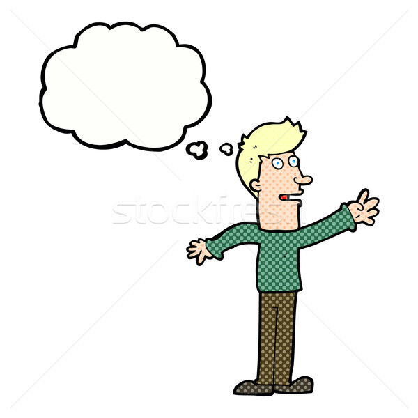 cartoon man reaching with thought bubble Stock photo © lineartestpilot