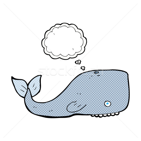 Karikatür balina düşünce balonu el dizayn sanat Stok fotoğraf © lineartestpilot