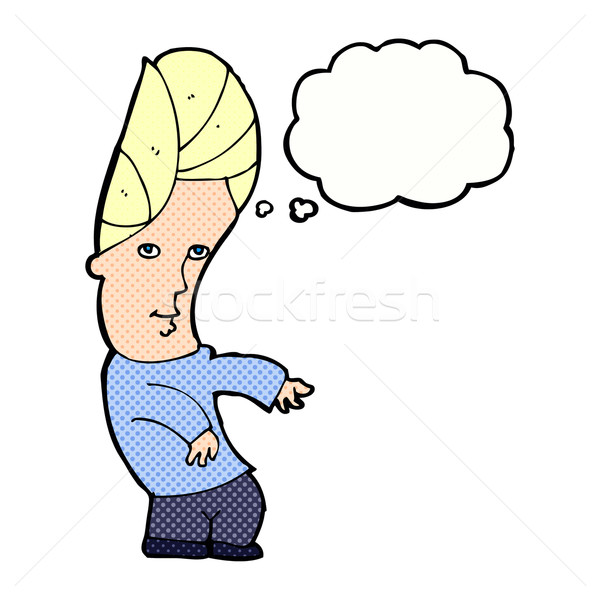 cartoon man with no worries with thought bubble Stock photo © lineartestpilot