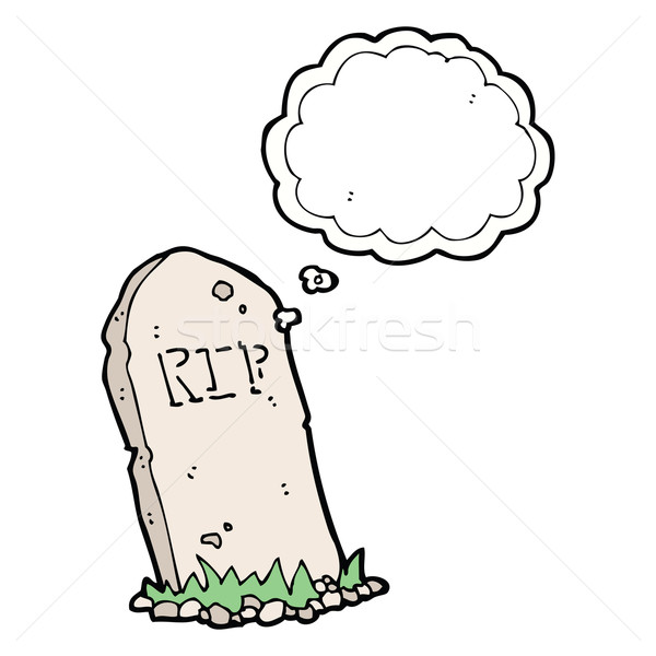 cartoon spooky grave with thought bubble Stock photo © lineartestpilot