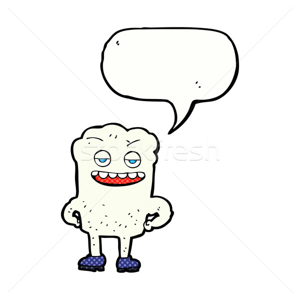 cartoon tooth looking smug with speech bubble Stock photo © lineartestpilot