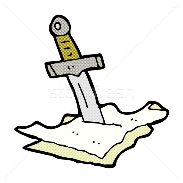 comic cartoon dagger in maps Stock photo © lineartestpilot