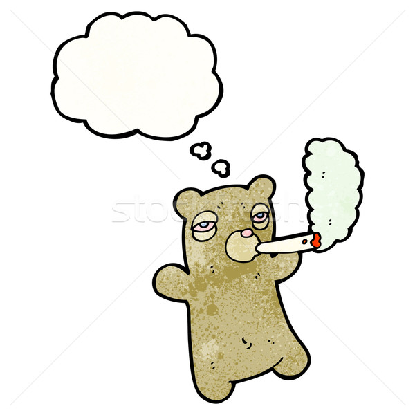 cartoon bear smoking marijuana Stock photo © lineartestpilot