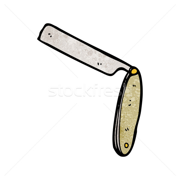 Karikatur geschnitten Rachen Rasiermesser Kunst Retro Stock foto © lineartestpilot