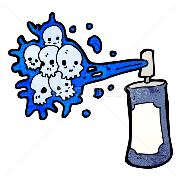 Cartoon graffiti czaszki spray puszka sztuki Zdjęcia stock © lineartestpilot