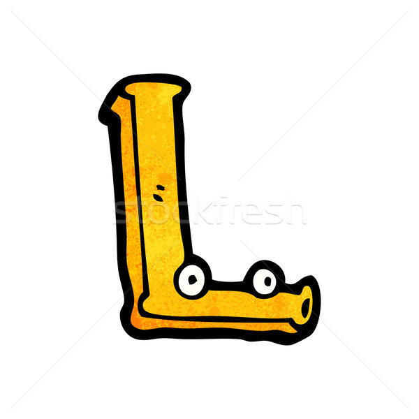Desen animat litera l artă semna retro desen Imagine de stoc © lineartestpilot