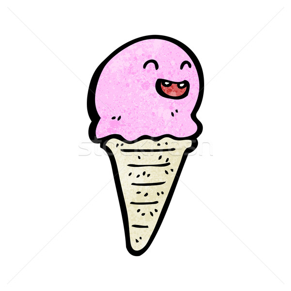 [[stock_photo]]: Cartoon · cornet · de · crème · glacée · glace · drôle · dessin · crème