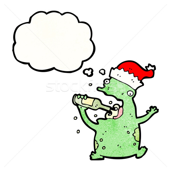 cartoon frog drinking beer Stock photo © lineartestpilot