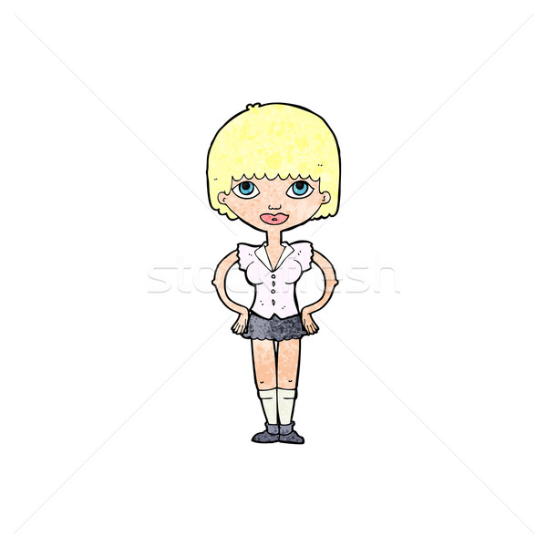 Cartoon femme mains hanches main design [[stock_photo]] © lineartestpilot