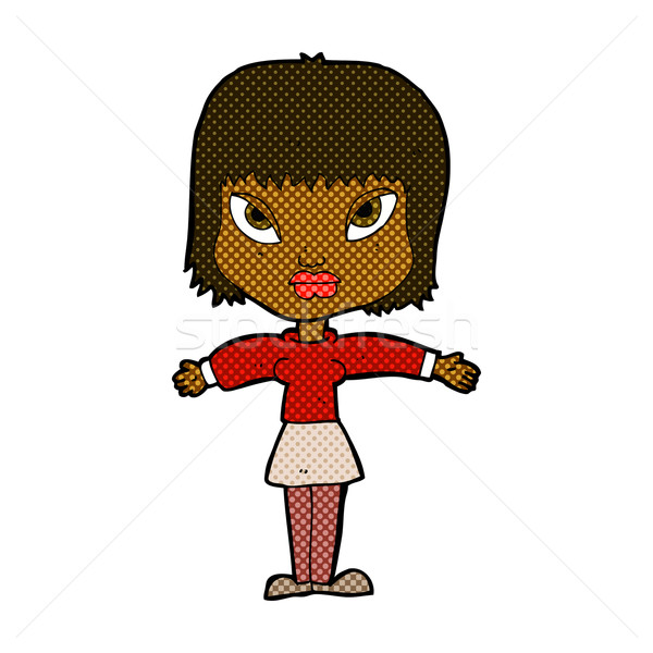 comic cartoon woman with outstretched arms Stock photo © lineartestpilot