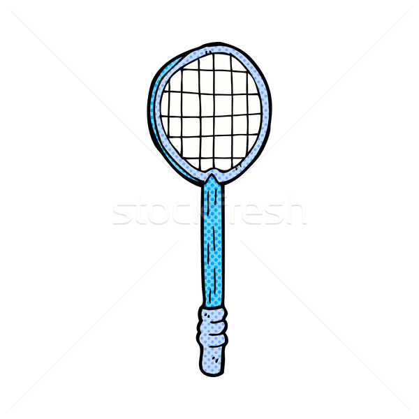 Dessinées cartoon vieux raquette de tennis rétro [[stock_photo]] © lineartestpilot