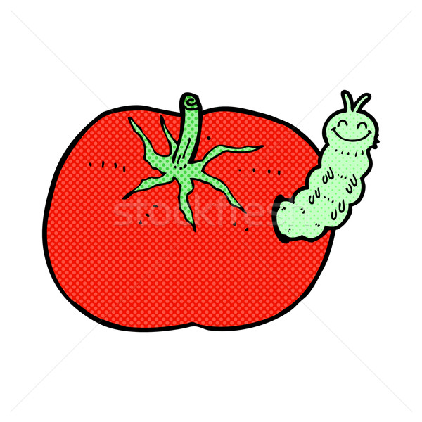 Foto stock: Cômico · desenho · animado · tomates · bicho · retro