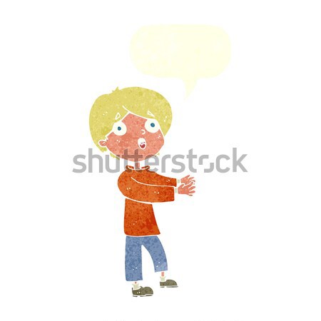 cartoon balding man explaining with thought bubble Stock photo © lineartestpilot