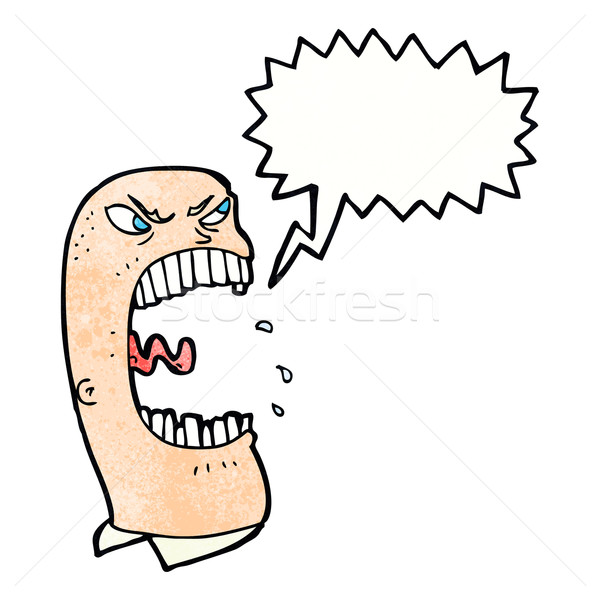 Desenho animado furioso homem balão de fala mão Foto stock © lineartestpilot