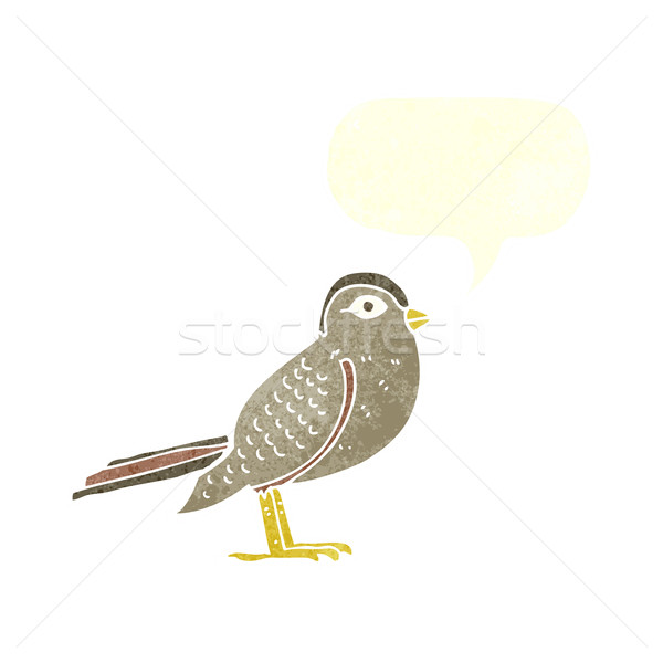 cartoon garden bird with speech bubble Stock photo © lineartestpilot