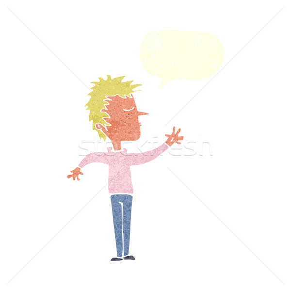 cartoon dismissive man with speech bubble Stock photo © lineartestpilot