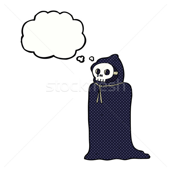 cartoon spooky halloween costume with thought bubble Stock photo © lineartestpilot